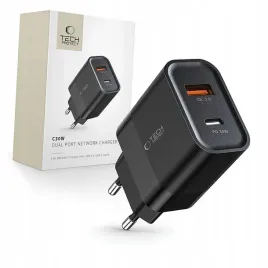ladowarka-tech-protect-c30w-sieciowa-usb-c-pd-30w-usb-a-qc-3-0-czarna