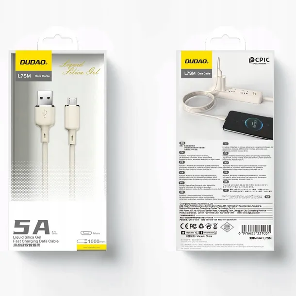 kabel-dudao-l7sm-usb-a-micro-usb-5a-1m-bezowy-kolor-bezowy