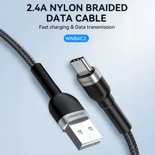 kabel-wozinsky-wnbac2-usb-a-usb-c-2-4a-2m-czarny-konstrukcja-oplot