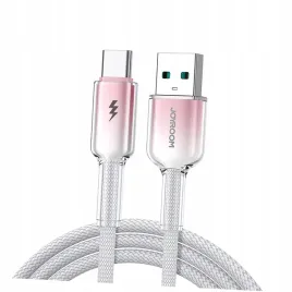 kabel-joyroom-s-a42-crystal-clear-series-3a-usb-a-usb-c-12m-bialy