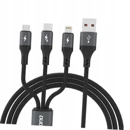 kabel-dudao-l3e-3-w-1-60w-microusb-usb-c-lightning-12m-czarna