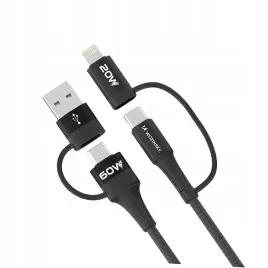 kabel-wozinsky-wnbaa-4w1-2x-usb-c-1x-usb-a-1x-lightning-60w-1-m-czarny