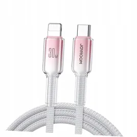 kabel-joyroom-s-a42-crystal-clear-series-30w-usb-c-lightning-12m-bialy
