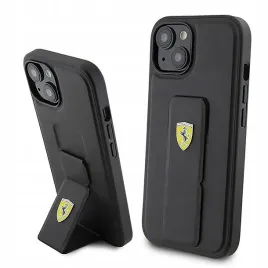 plecki-etui-ferrari-grip-stand-metal-logo-do-iphone-15-czarne