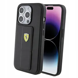 plecki-etui-ferrari-grip-stand-metal-logo-do-iphone-15-pro-czarne