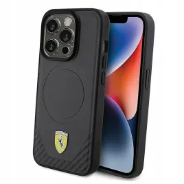plecki-etui-ferrari-carbon-metal-logo-magsafe-do-iphone-15-pro-czarne