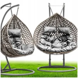 fotel-wiszacy-dwuosobowy-kosz-kokon-premium-szary-premium-gruby-splot