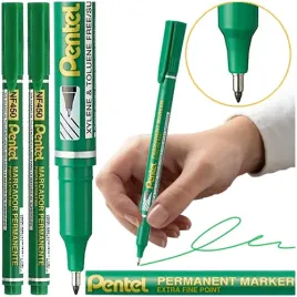cienkopis-foliopis-marker-permanentny-06mm-pentel-nf450-zielony-2-szt
