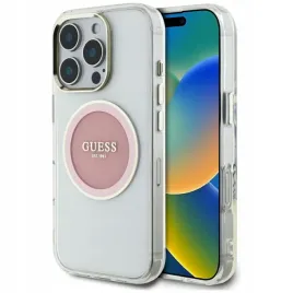 etui-guess-iml-metal-circle-logo-magsafe-do-iphone-16-pro-max-rozowe