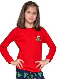pizama-girl-young-592-182-christmas-tree-dr-146-152-czerwony