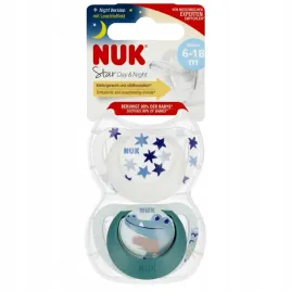 nuk-smoczek-uspokajajacy-silikonowy-6-18m-star-dayandnight-krokodyl-op-2-szt