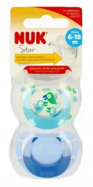 nuk-smoczek-uspokajajacy-silikonowy-6-18m-star-zielony-niebieski-op-2-szt-1