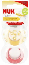 nuk-smoczek-uspokajajacy-lateksowy-18-36m-star-zolty-op-2-szt-10737046
