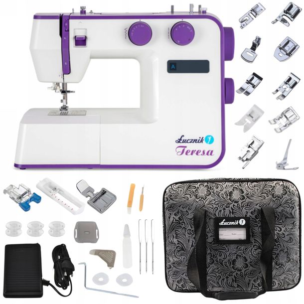 Maszyna do szycia Łucznik Teresa domowa mechaniczna 34 ściegi + GRATISY-Zdjęcie-0