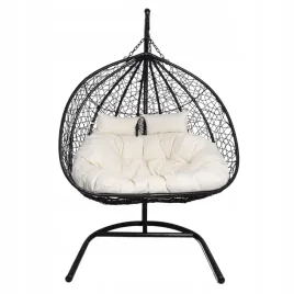 fotel-wiszacy-dwuosobowy-kokon-dwuosobowy-czarny-bezowa-poduszka