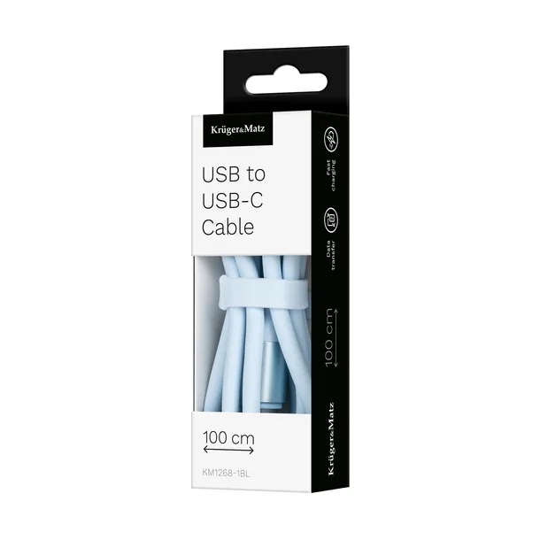 kabel-usb-usb-typu-c-1-m-silikonowy-niebieski-krugerandmatz-basic-marka-krugerandmatz