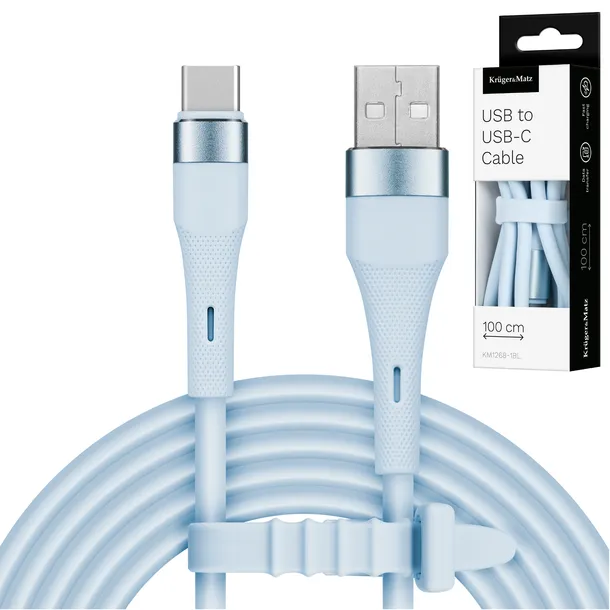kabel-usb-usb-typu-c-1-m-silikonowy-niebieski-krugerandmatz-basic-stan-nowy-marka-krugerandmatz