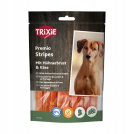 przysmak-dla-psa-paski-z-kurczaka-serowe-smaczki-trixie-premio-strips-100g