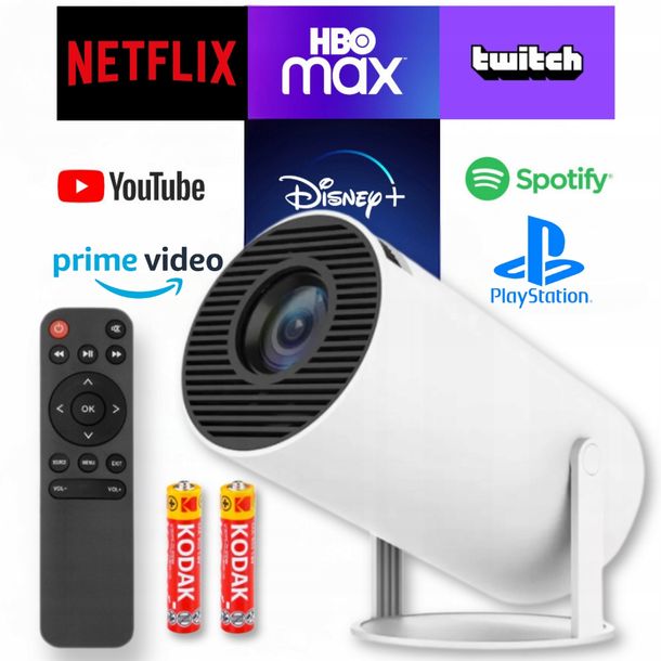 Rzutnik Projektor WiFi Pilot Android TV 130 cali 4K FULL HD HY300 PRO LED