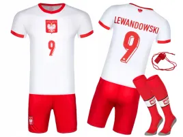 stroj-pilkarski-getry-lewandowski-9-polska-rozmiar-140