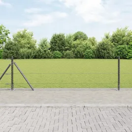 plot-heksagonalny-vidaxl-szary-0-6x25-m-stal-slupki-plotu-vidaxl-z-podstaw