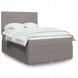 vidaxl-lozko-kontynentalne-z-materacem-taupe-tkanina-140x200-cm