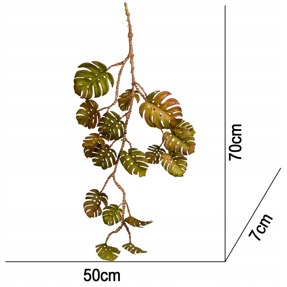 SZTUCZNA ROLINA MONSTERA WISZCA DO TERRARIUM TROPIKALNEGO LENEGO 70CM   263600676 - ERLI.pl