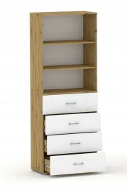 szafa-biurowa-z-szufladami-pola-215-4s3p-dab-artisan-biala-215x50x53-cm