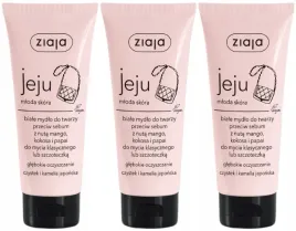 3-x-ziaja-jeju-biale-mydlo-do-twarzy-75ml-odblokowuje-pory-z-nadmiaru-sebum