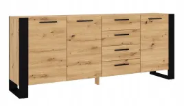 pojemna-duza-komoda-nuka-k-197-cm-dab-artisan-4-szuflady-czarna-loft