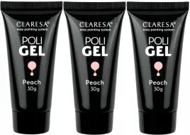 3-x-claresa-poli-gel-zel-budujacy-peach-30g-elastyczny-akrylozel-wytrzymaly