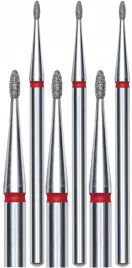3-x-staleks-frez-diamentowy-oliwka-zaokraglona-czerwona-srednica-12mm