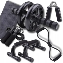 zestaw-do-cwiczen-w-domu-silowych-roller-skakanka-mata-ekspander-sciski-7w1