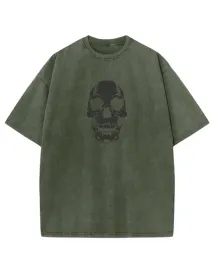 koszulka-oversize-efekt-sprania-nadruk-silikonowy-czaszka-khaki-l