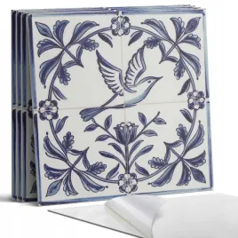 dekoracyjne-kafelki-winylowe-scienne-motyw-ptaka-wsrod-zieleni-4-x-50x50-cm