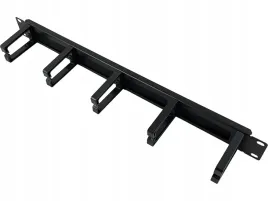 organizator-kabli-1u-19-z-przepustem-szczotkowym-5-plastikowych-uchwytow