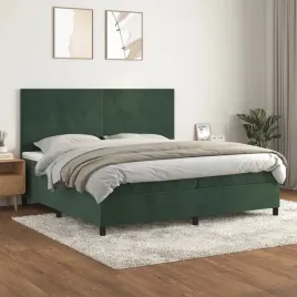 vidaxl-lozko-kontynentalne-z-materacem-zielone-aksamit-200x200-cm