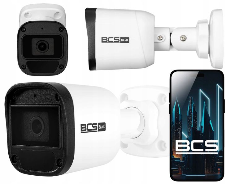 Kamera IP 5Mpx BCS-B-TIP15FR3 Zewnętrzna PoE Aplikacja Detekcja Mikrofon