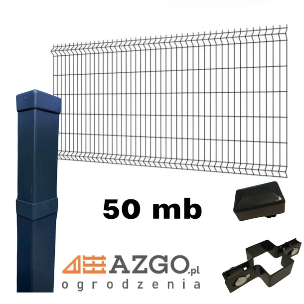 Ogrodzenie Panelowe 153cm fi4 – KOMPLET 50 mb (panele, słupki i akcesoria)
