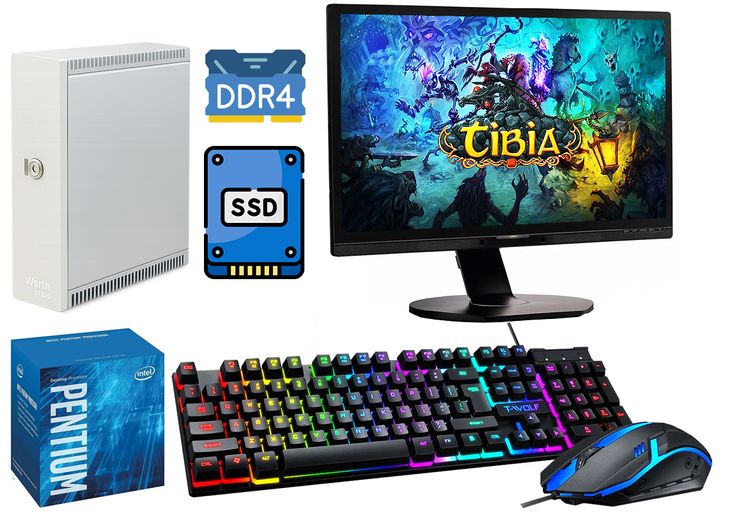 ﻿ZESTAW KOMPUTEROWY 8GB 480GB SSD W11 MONITOR LED23 DO SZKOŁY GIER BIUROWY