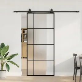 vidaxl-drzwi-przesuwne-z-zestawem-okuc-czarne-90x205-cm-esg-szklo
