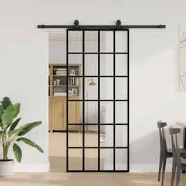 vidaxl-drzwi-przesuwne-z-zestawem-okuc-czarne-90x205-cm-esg-szklo