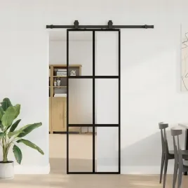 vidaxl-drzwi-przesuwne-z-zestawem-okuc-czarne-76x205cm-szklo-hartowane