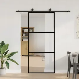 vidaxl-drzwi-przesuwne-z-zestawem-okuc-czarne-90x205cm-szklo-hartowane