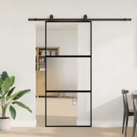 vidaxl-drzwi-przesuwne-z-zestawem-okuc-czarne-90x205cm-szklo-hartowane