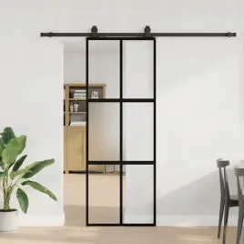 vidaxl-drzwi-przesuwne-z-zestawem-okuc-czarne-76x205cm-szklo-hartowane