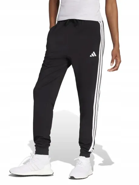 SPODNIE ADIDAS damskie czarne bawełna 3paski JD0896 sportowe komfortowe XL