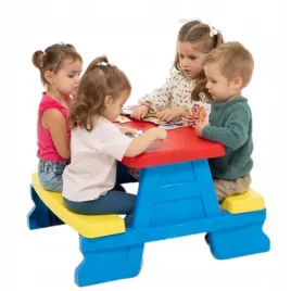 zestaw-stolik-ogrodowy-z-laweczkami-dla-dzieci-dorex-niebieski-plastikowy