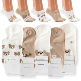 stopki-damskie-z-misiem-bawelna-organiczna-naturalne-krotkie-skarpetki
