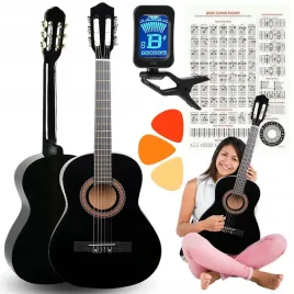 gitara-akustyczna-klasyczna-4-4-dla-poczatkujacych-zestaw-stroik-kostki